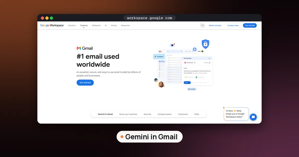 Screenshots of Gemini in Gmail