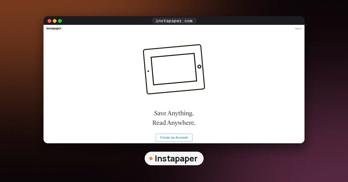 Screenshots of Instapaper